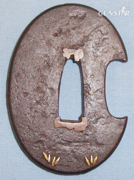 A ‘Meta Zashi’ style ‘Tanto Dagger’ Tsuba in Iron. ED 2697. Sword