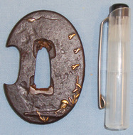 A ‘Meta Zashi’ style ‘Tanto Dagger’ Tsuba in Iron. ED 2697. Sword