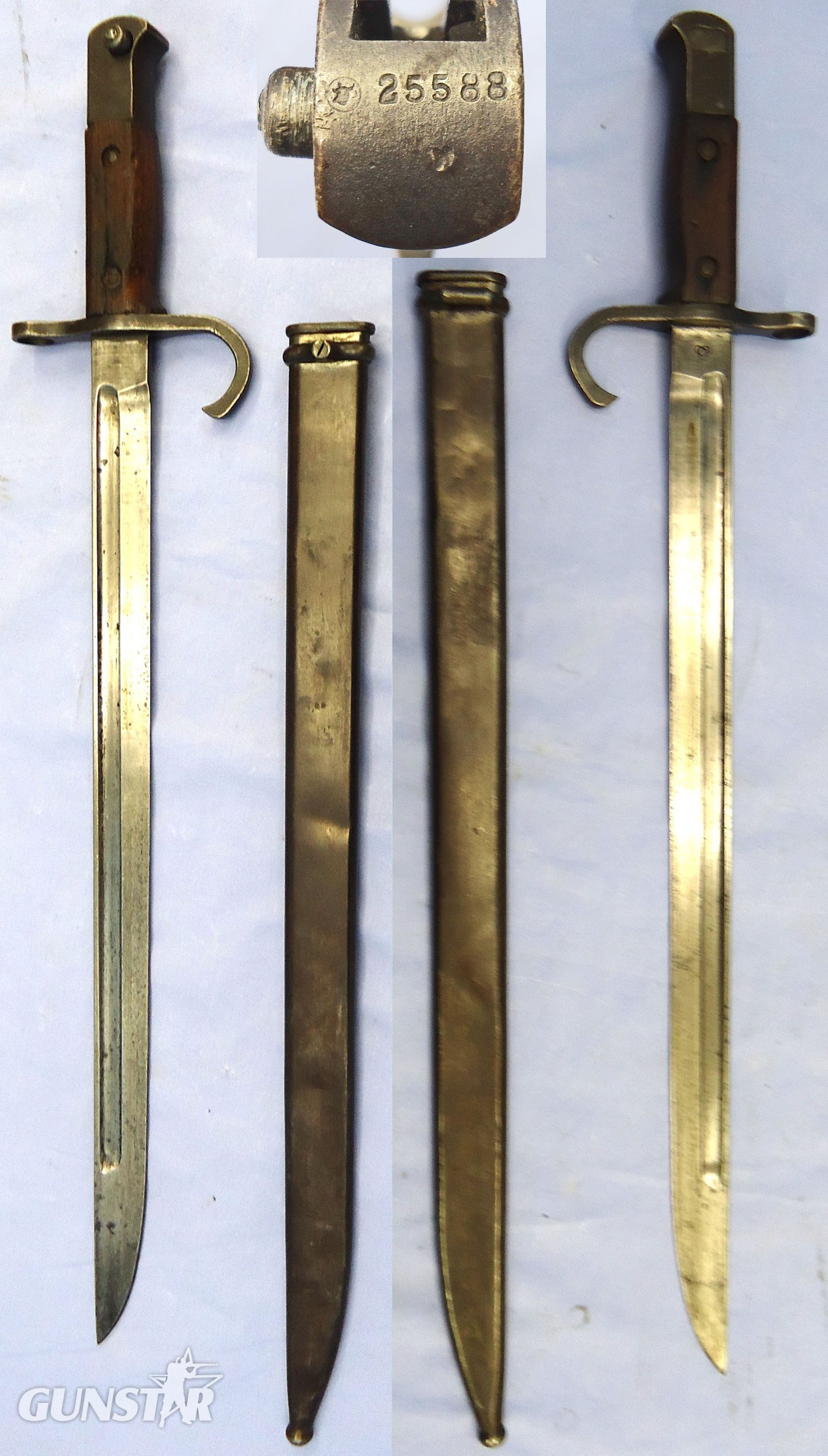 Mid 1930s Japanese Arisaka Type 30 Bayonet and Scabbard. Sn - 22938 Bayonet in 
