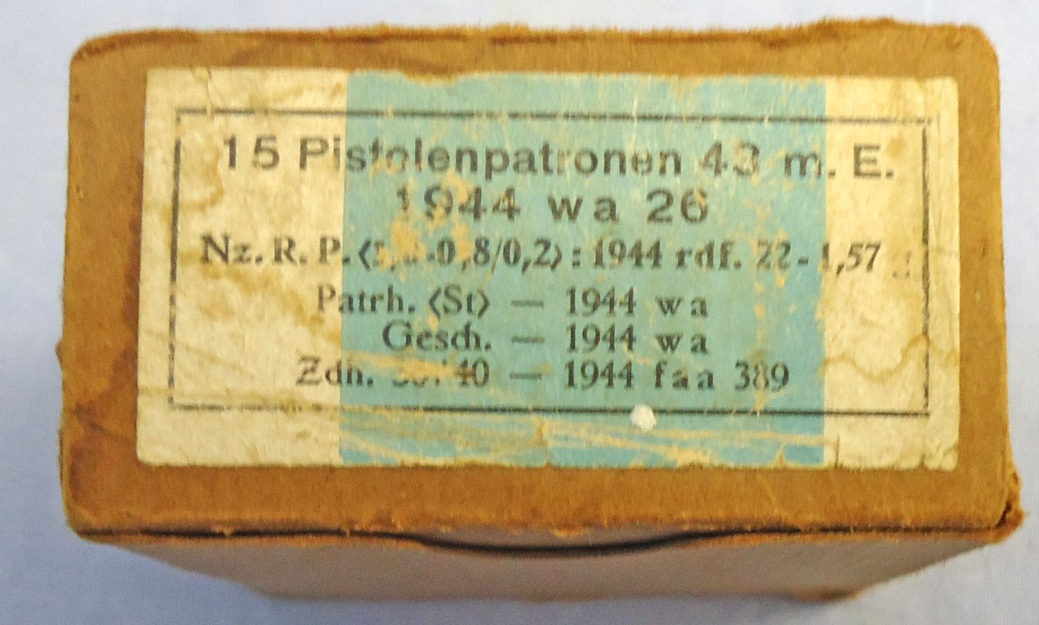 INERT DEACTIVATED. RARE, Unfired WW2 Original 1944 Dated German 15 Round Service Pack Of 7.92x33 Ball Ammunition for MP44 Assault Rifle. Sn - 22787:21 INERT DEACTIVATED. RARE, Unfired WW2 Original 1944 Dated German 15 Round Service Pack Of 7.92x33 Ball Ammunition for MP44 Assault Rifle. Sn - 22787:21 Various Other Ammunition - {CATEGORY} in 