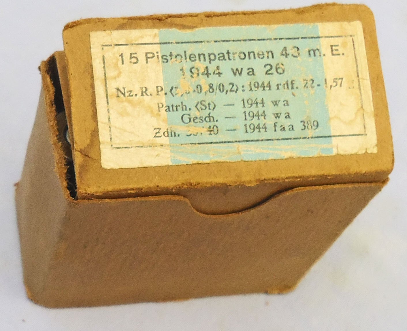 INERT DEACTIVATED. RARE, Unfired WW2 Original 1944 Dated German 15 Round Service Pack Of 7.92x33 Ball Ammunition for MP44 Assault Rifle. Sn - 22787:21 INERT DEACTIVATED. RARE, Unfired WW2 Original 1944 Dated German 15 Round Service Pack Of 7.92x33 Ball Ammunition for MP44 Assault Rifle. Sn - 22787:21 Various Other Ammunition 