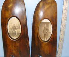 Pair Of Original Laminated Oak Aircraft Propeller Tips Converted To Commemorativ Aircraft Propeller Tips Converted To Commemorative / Memorial Wall Hanger Featur Other Accessory