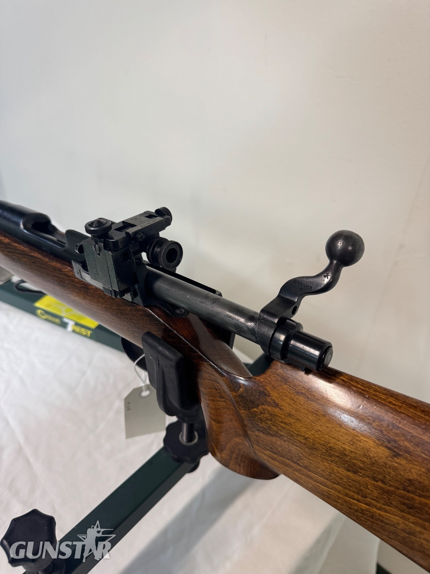 Enfield ( Fulton regulated ) 7.62 target rifle. GR crown. A rare Parker diopter sight.  Target Bolt Action 7.52 mm Rifle