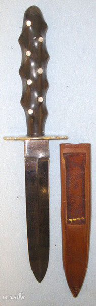 Henry Hobson & Sons Sheffield Masonic Knife With Ebony Handle Inlaid With Mother Other Blade