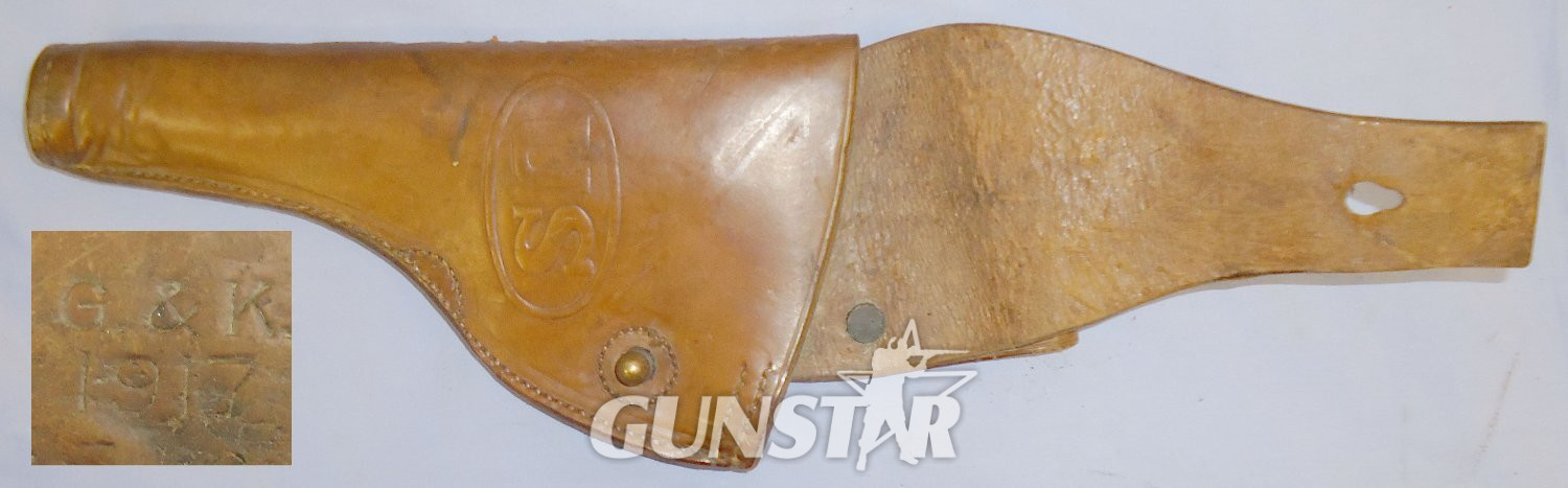 WW1 1917 Dated U.S. Army M1897 Colt .38 Revolver Holster by G & K. L 389 WW1 1917 Dated U.S. Army M1897 Colt .38 Revolver Holster by G & K. L 389 Antique & Militaria