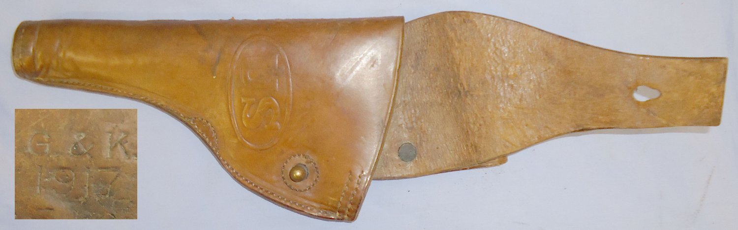 WW1 1917 Dated U.S. Army M1897 Colt .38 Revolver Holster by G & K. L 389 WW1 1917 Dated U.S. Army M1897 Colt .38 Revolver Holster by G & K. L 389 Antique & Militaria