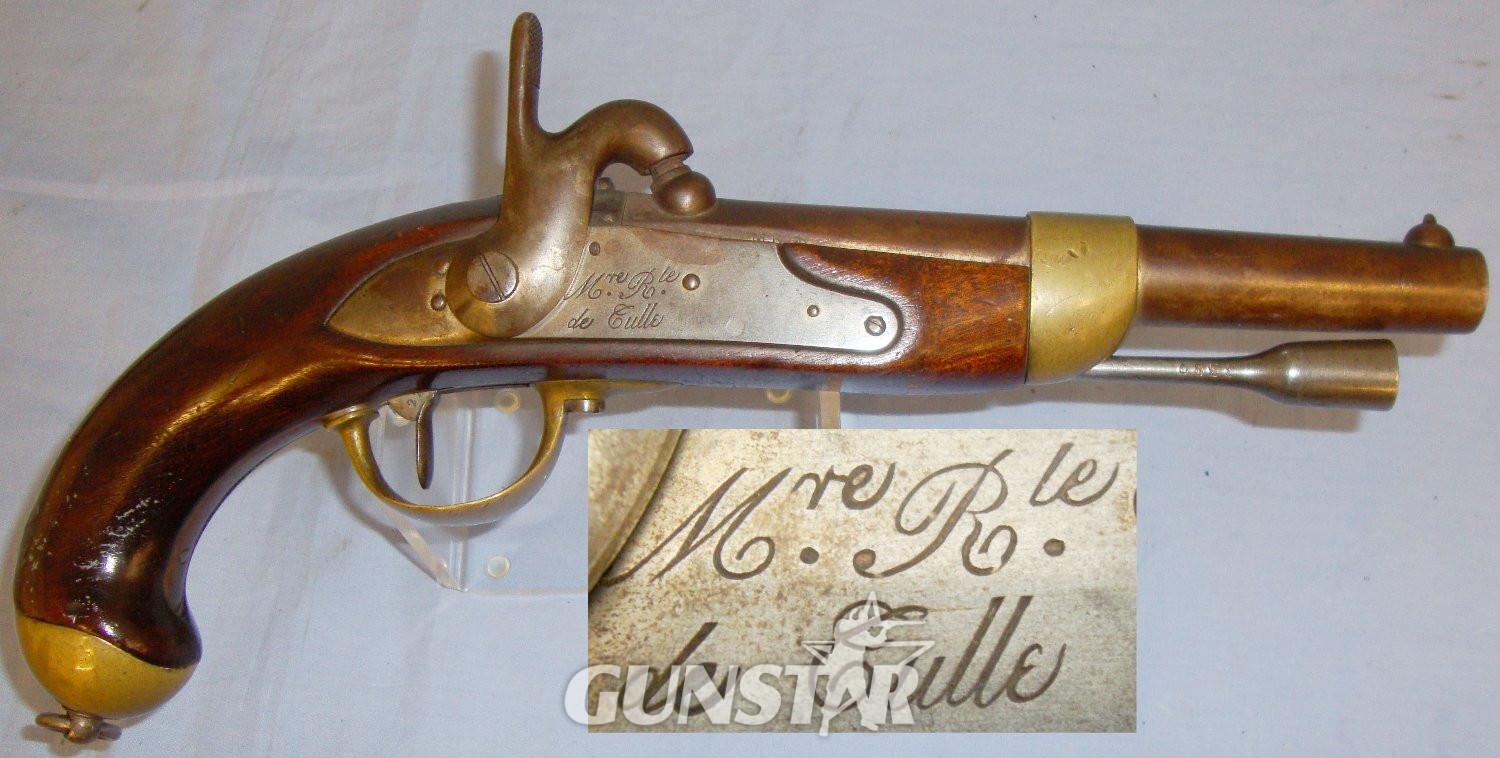 1831 French Model 1822 Challerault Cavalry Pistol Converted from Flintlock to Percussion. A 585. 1831 French Model 1822 Challerault Cavalry Pistol Converted from Flintlock to Percussion. A 585. Obsolete Muzzleloader in 