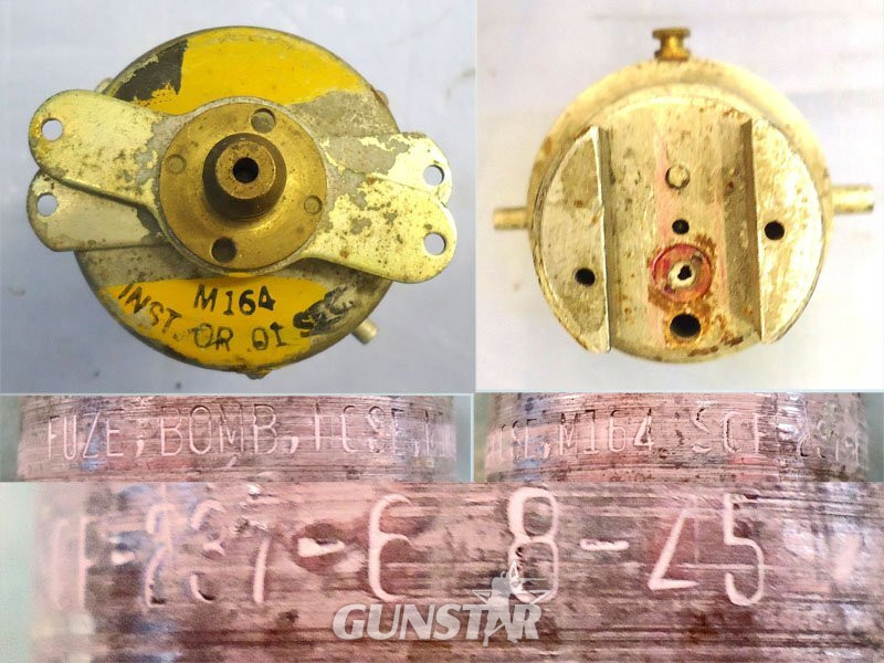 INERT. American, WW2, 1945 Dated, M164 Aircraft Bomb Fuze. - O 2247 INERT. American, WW2, 1945 Dated, M164 Aircraft Bomb Fuze. - O 2247  Other Ammunition