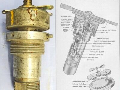INERT. American, WW2, 1945 Dated, M164 Aircraft Bomb Fuze. - O 2247 INERT. American, WW2, 1945 Dated, M164 Aircraft Bomb Fuze. - O 2247  Other Ammunition