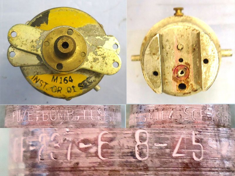 INERT. American, WW2, 1945 Dated, M164 Aircraft Bomb Fuze. - O 2247 INERT. American, WW2, 1945 Dated, M164 Aircraft Bomb Fuze. - O 2247  Other Ammunition