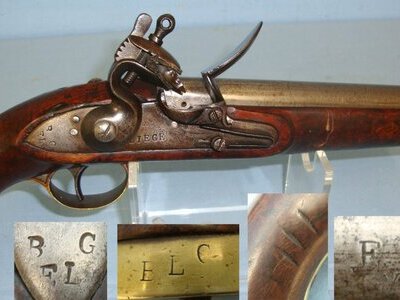 NAPOLEONIC WAR ERA**C1810 Liege Belgium .650 Calibre Flintlock British Royal Navy / Merchant Navy Sea Service Pistol With Brass Fittings. Sn 22426:20 .65 Cal Muzzleloader Muzzleloader