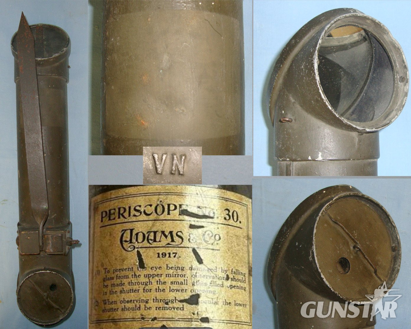 WW1 C1917 British Adams & Co No.30 Steel & Alloy Light Weight Trench Periscope With Correct Hinged Spike. Sn 22553:16  Sight & Optic