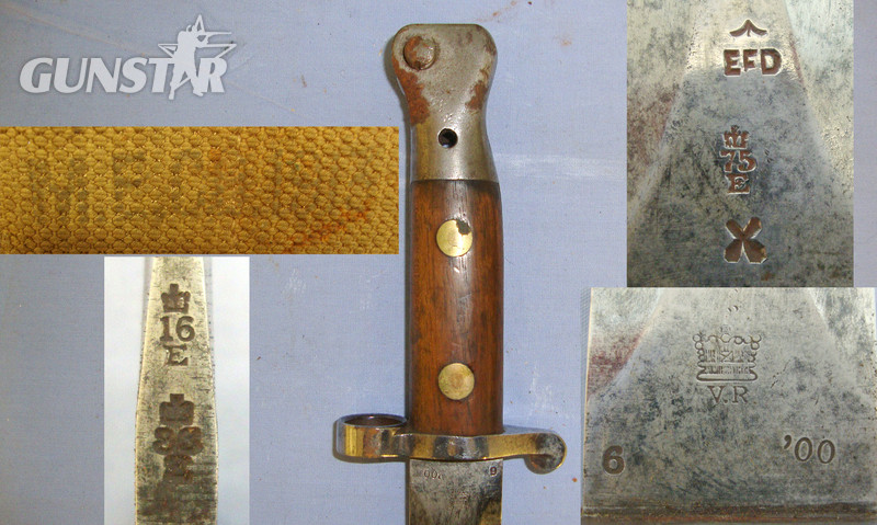 BOER WAR DATED**1900 British WD Enfield Pattern 1888 Mark II Lee Metford Bayonet, Scabbard And Mills Equipment Company Webbing Frog Bayonet