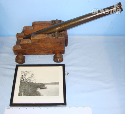 Hugo Lang & Co 8 Bore Black Powder Muzzle Loading Signalling Cannon With Later Wheeled Carriage Muzzleloader  Rifle