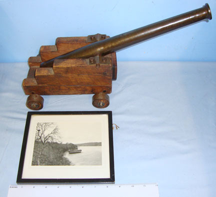 Hugo Lang & Co 8 Bore Black Powder Muzzle Loading Signalling Cannon With Later Wheeled Carriage Muzzleloader  Rifle