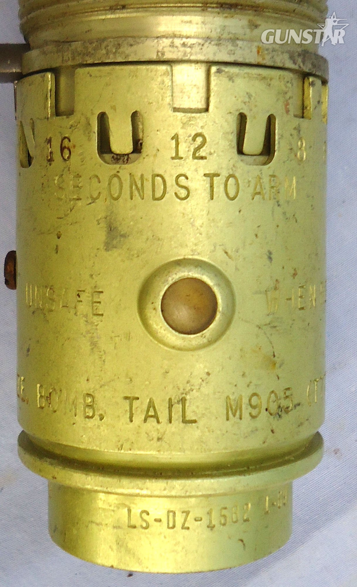 {CATEGORY} - INERT. American, Vietnam War Era, 1969 Dated, M905 Aircraft Bomb Tail Fuze. - O 2248 INERT. American, Vietnam War Era, 1969 Dated, M905 Aircraft Bomb Tail Fuze. - O 2248  Other Ammunition