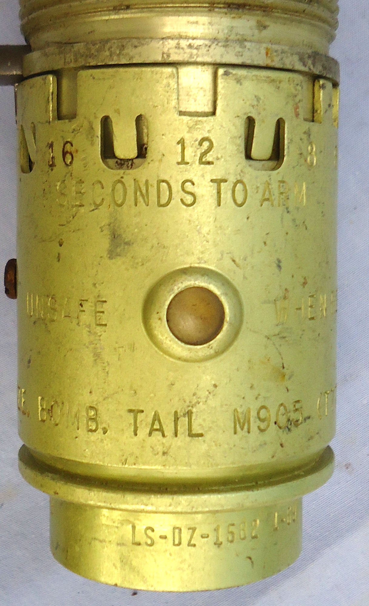 {CATEGORY} - INERT. American, Vietnam War Era, 1969 Dated, M905 Aircraft Bomb Tail Fuze. - O 2248 INERT. American, Vietnam War Era, 1969 Dated, M905 Aircraft Bomb Tail Fuze. - O 2248  Other Ammunition