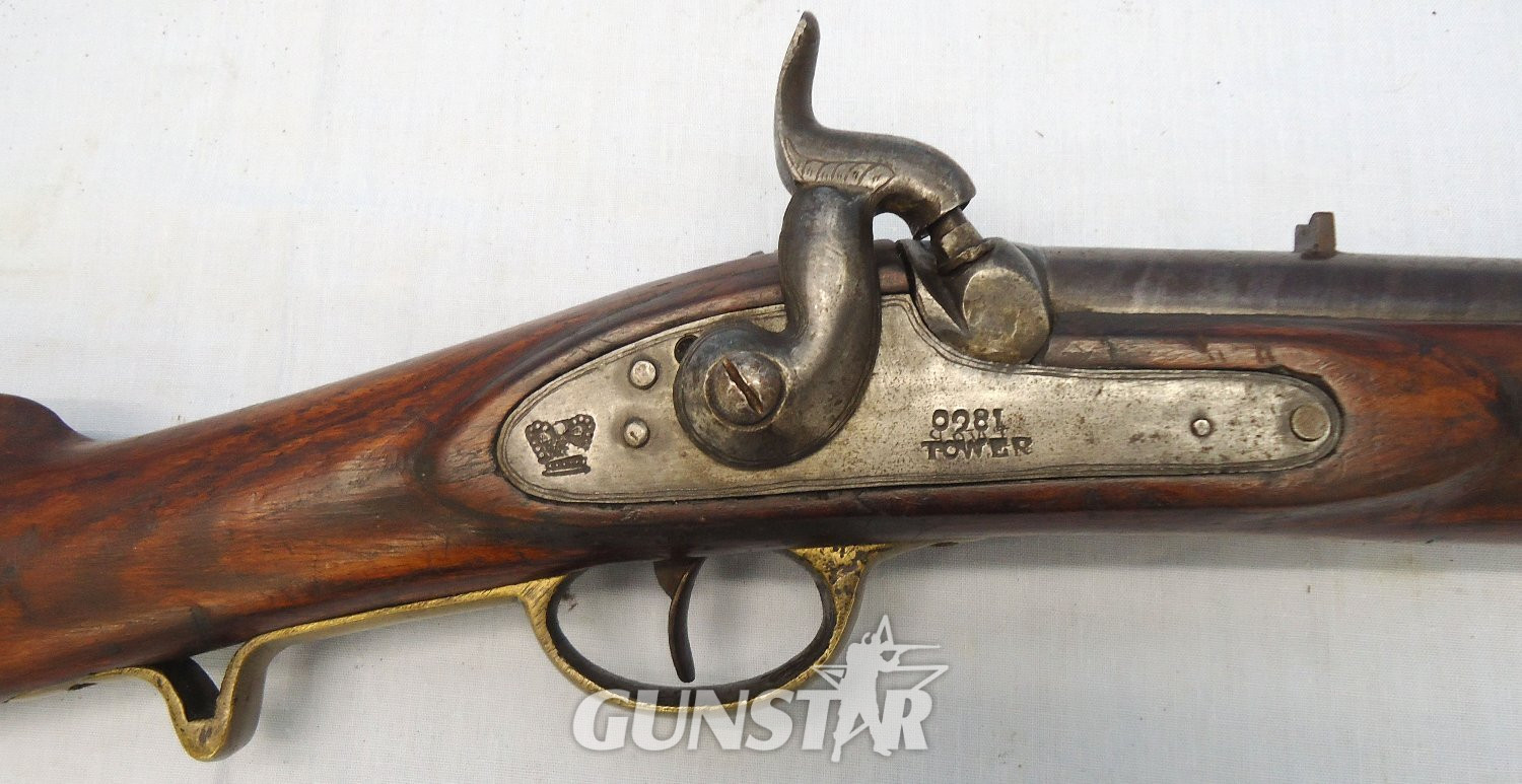 {CATEGORY} - Royal Small Arms Factory (Enfield) Indian Pattern .55 Inch Smoothbore, Percussion Saddle Carbine. Sn - 22168 Single Shot None Rifle in 
