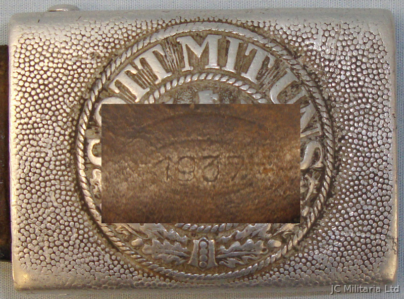 A 1937 Nazi German Army Buckle imprinted - ‘GOTT MIT UNS’ ‘God is with us’. N 86 A 1937 Nazi German Army Buckle imprinted - ‘GOTT MIT UNS’ ‘God is with us’. N 86 Antique & Militaria