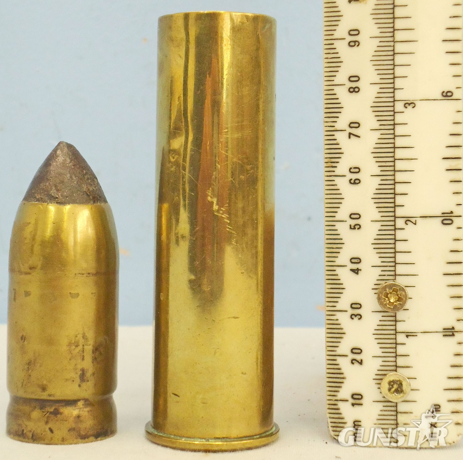  DEACTIVATED INERT. British, 1884 Dated, 1” Nordenfelt (25.4x95R) Ball Mark IV Round. - O 2207 DEACTIVATED INERT. British, 1884 Dated, 1” Nordenfelt (25.4x95R) Ball Mark IV Round. - O 2207  Other Ammunition