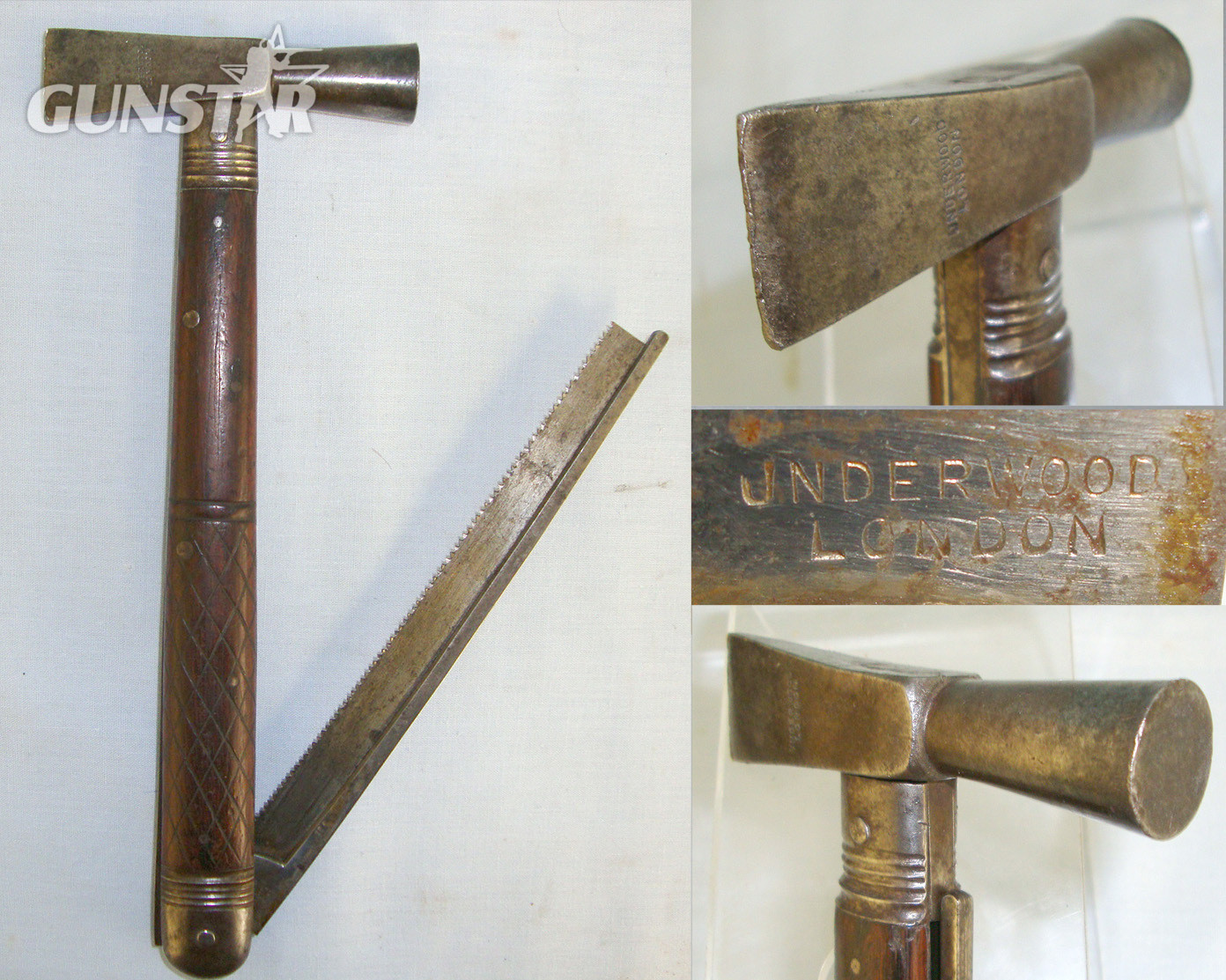 QUALITY**Victorian Henry Thomas Underwood 56 Haymarket London Head Gamekeepers/ Forestry Axe With Folding Saw Blade**FROM THE DAVID HAYDEN-WRIGHT COLLECTION OF ANTIQUE KNIVES**Sn 20818 Other Blade