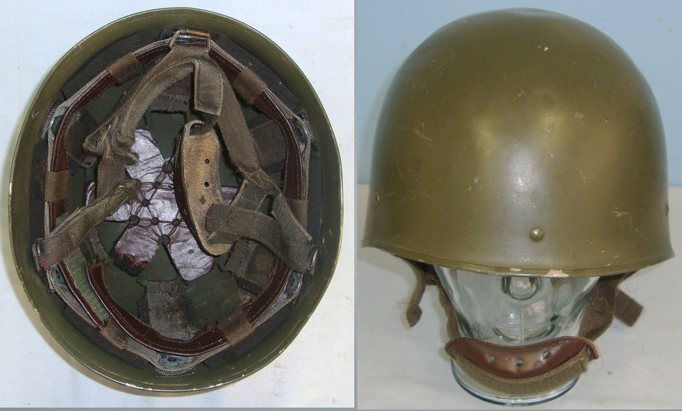 Indochina War / Vietnam War Era French Paratrooper’s Steel Jump Combat Helmet With Liner & Chinstrap. Sn 22826  Clothing