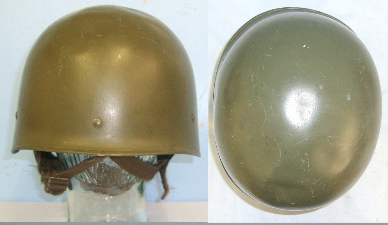  Indochina War / Vietnam War Era French Paratrooper’s Steel Jump Combat Helmet With Liner & Chinstrap. Sn 22826  Clothing