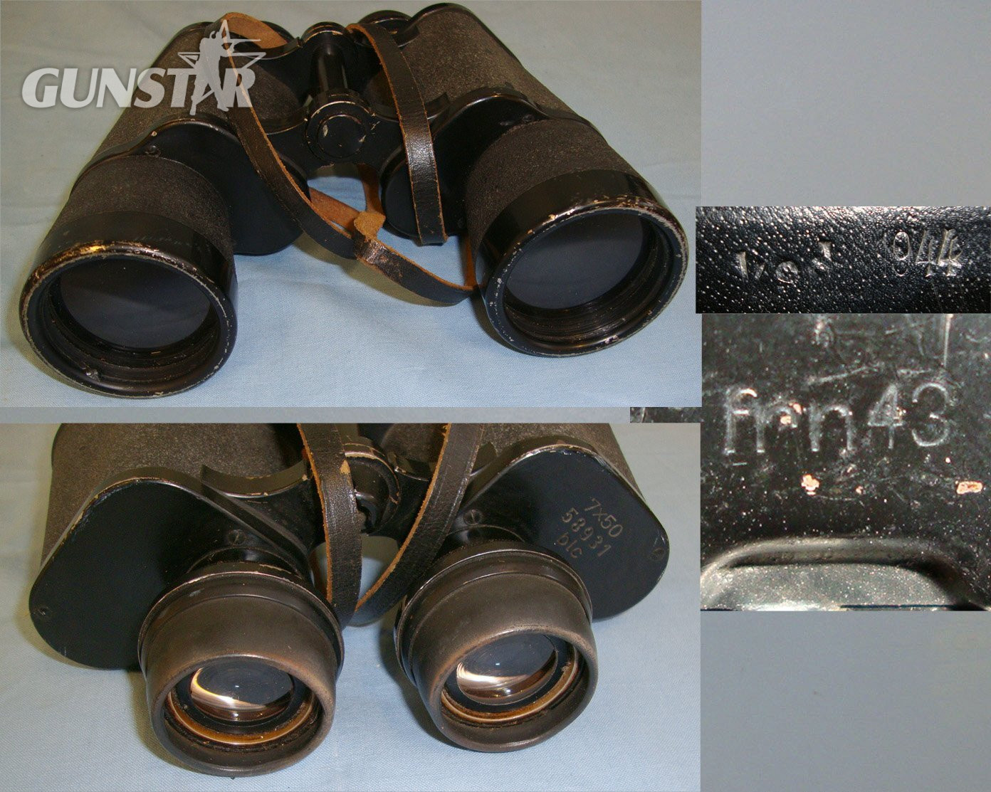 WW2 Nazi German 7 X 50 Magnification Kriegsmarine Binoculars By Nazi Code ‘blc’ Carl Zeiss, Jena With 1944 Dated Case & 1943 Sprung Fastener By Nazi Code frn (Federn Metallwerkenfabrik). Sn 15757  Sight & Optic in 