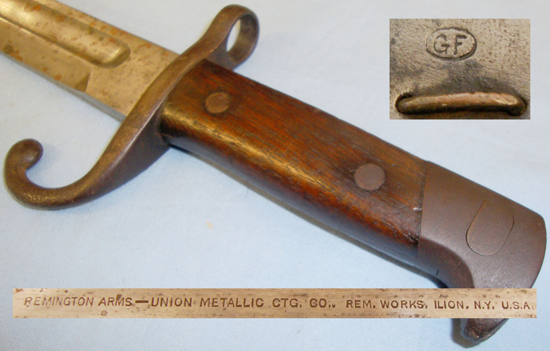 Scarce* U.S. Remington Rolling Block Rifle Bayonet M1902 & Scabbard. BAYO 325. Bayonet