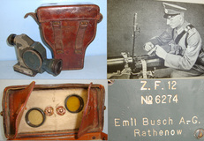 RARE**Cased WW1 Era German Zielfernrohr ZF12 Optical Sight For The Maxim Gun By Emil Busch Rathenow, With 2 Spare Lenses  Sight & Optic