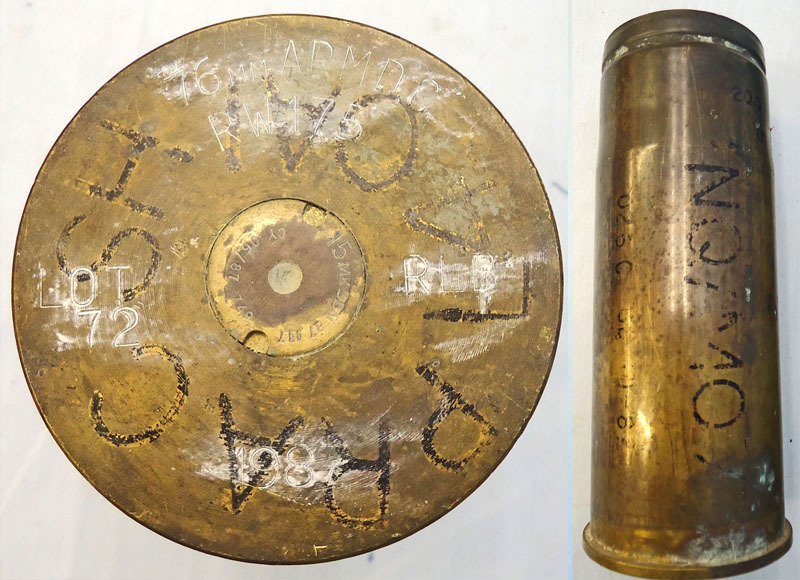 INERT DEACTIVATED. British, Unfired, 76mm ARMDC (76.2x230R) L23A1, Practice HESH/T (High Explosive Squash Head/Trace) Round For The Scorpion light Tank and Saladin Armoured Car. - O 2013 INERT DEACTIVATED. British, Unfired, 76mm ARMDC (76.2x230R) L23A1, Practice HESH/T (High Explosive Squash Head/Trace) Round For The Scorpion light Tank and Saladin Armoured Car. - O 2013  Other Ammunition