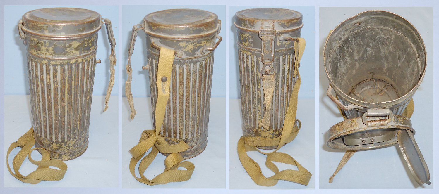  WWII German Model M30 Gas Mask and Canister. HE 850. WWII German Model M30 Gas Mask and Canister. HE 850. Antique & Militaria