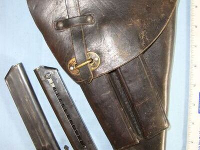 Continental WW1/WW2 Era Black Leather Holster For Military 9mm Calibre Semi Auto  Care & Storage