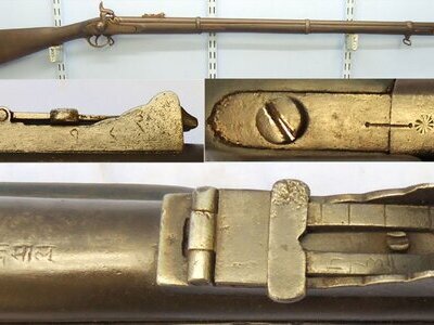 Nepalese Government Arsenal Nepalese Made .577 Enfield 2nd Model 3 Band Rifle. Sn - 21393:31 Single Shot .577 Rifle