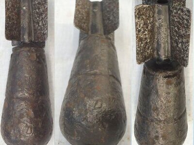 INERT DEACTIATED. *RARE* British WW1, Royal Flying Corps Solid Cast Iron 3lb Practice Bomb. Sn - 22846:101 INERT DEACTIATED. *RARE* British WW1, Royal Flying Corps Solid Cast Iron 3lb Practice Bomb. Sn - 22846:101  Other Ammunition