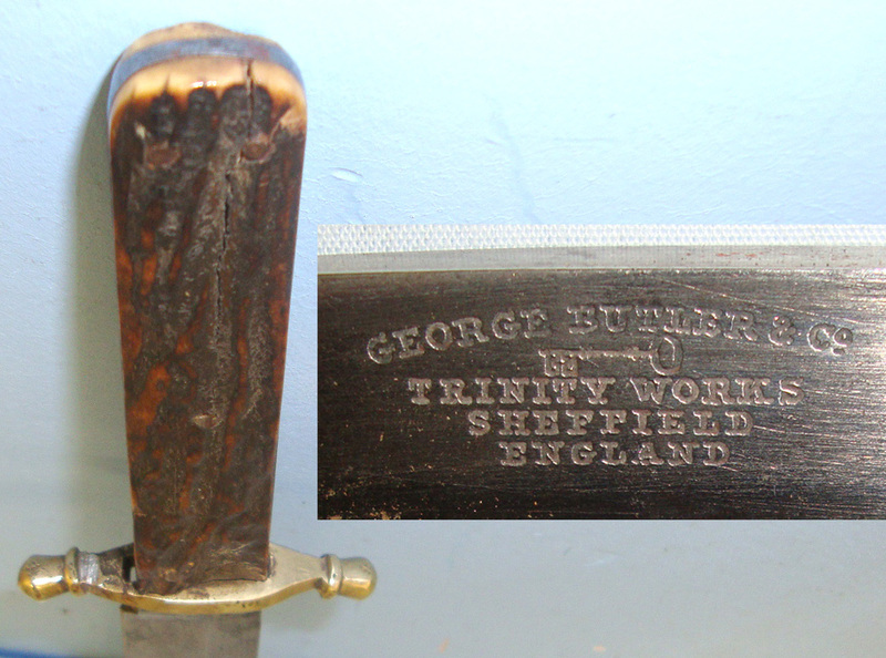 Victorian English George Butler & Co Trinity Works Sheffield Spear Point Bowie K Knive