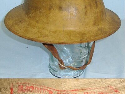 WW1 British War Office 1918 Pattern MK II Brodie Trench Helmet With Excellent Brodie Ink Stamped Original Oil Cloth Sweat Band Liner, Rim Of Helmet Stamped ‘FS 166’ & Chin Strap. Sn 22553:2  Clothing