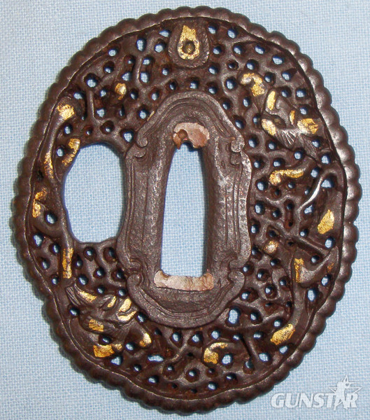 A ‘Namban’ Style Iron Tsuba for a ‘Tanto’ (Dagger). ED 2699. Sword