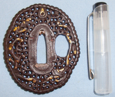 A ‘Namban’ Style Iron Tsuba for a ‘Tanto’ (Dagger). ED 2699. Sword