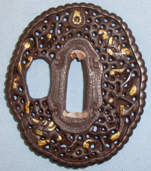 A ‘Namban’ Style Iron Tsuba for a ‘Tanto’ (Dagger). ED 2699. Sword