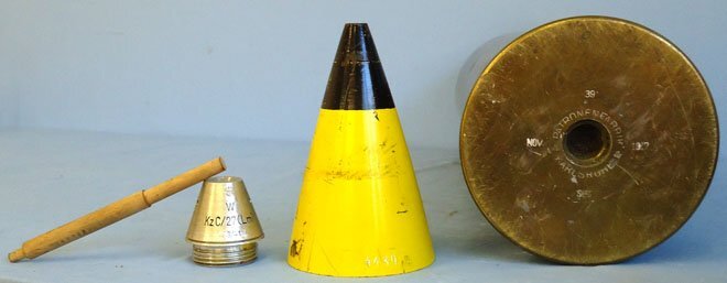 INERT DEACTIVATED. Rare 1941 WW2 German Unfired 15cm Sk L/45/45 (150 x 575R) U Boat and Torpedo Boat Gun High Explosive Round. Sn - 11061:4 INERT DEACTIVATED. Rare 1941 WW2 German Unfired 15cm Sk L/45/45 (150 x 575R) U Boat and Torpedo Boat Gun High Explosive Round. Sn - 11061:4  Other Ammunition