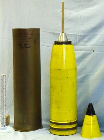  INERT DEACTIVATED. Rare 1941 WW2 German Unfired 15cm Sk L/45/45 (150 x 575R) U Boat and Torpedo Boat Gun High Explosive Round. Sn - 11061:4 INERT DEACTIVATED. Rare 1941 WW2 German Unfired 15cm Sk L/45/45 (150 x 575R) U Boat and Torpedo Boat Gun High Explosive Round. Sn - 11061:4  Other Ammunition