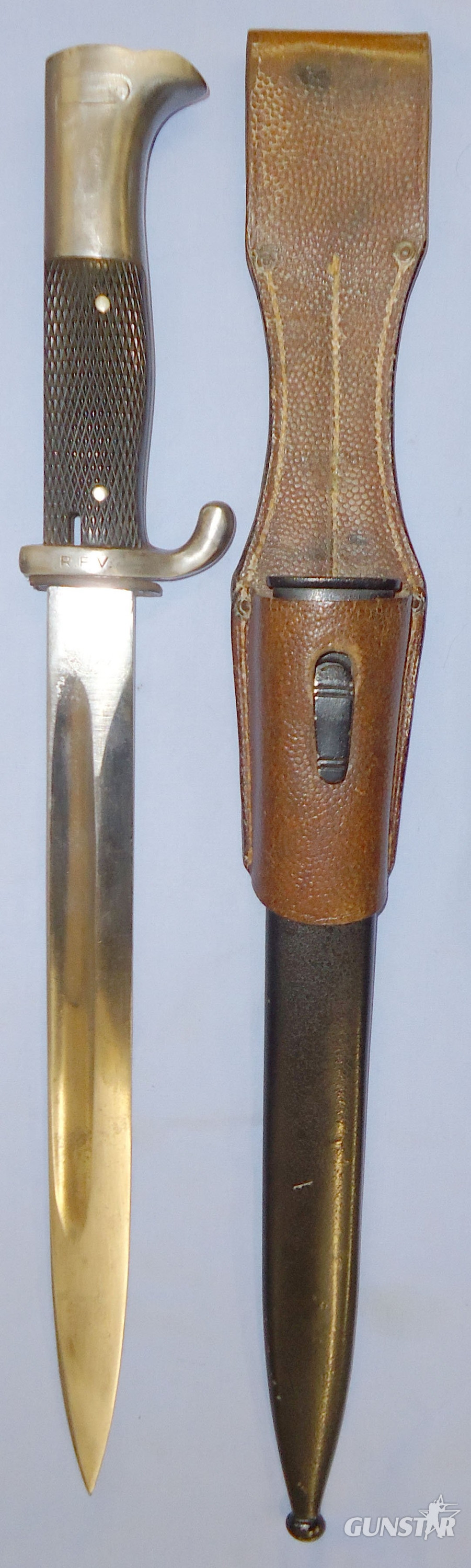 Rare* Nazi M98 Dress Bayonet & Frog Stamped R.F.V. Reich Finance Administration. 22296. Bayonet in 