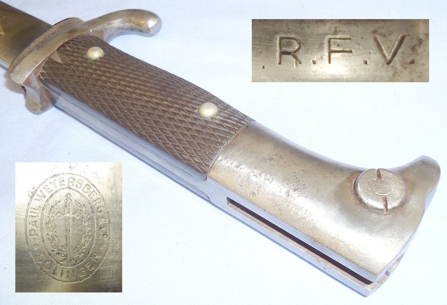Rare* Nazi M98 Dress Bayonet & Frog Stamped R.F.V. Reich Finance Administration. 22296. Bayonet