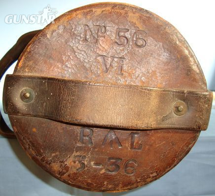 Royal Laboratories 1936 British Royal Navy Marked No.56 VI Leather, Cork & Canvas Cordite Charge Ca Antique & Militaria
