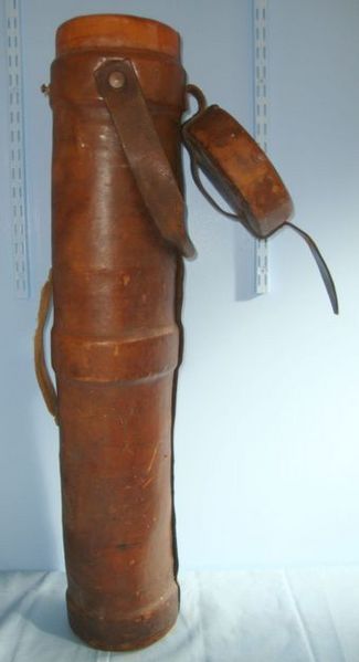  Royal Laboratories 1936 British Royal Navy Marked No.56 VI Leather, Cork & Canvas Cordite Charge Ca Antique & Militaria