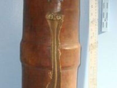Royal Laboratories 1936 British Royal Navy Marked No.56 VI Leather, Cork & Canvas Cordite Charge Ca Antique & Militaria