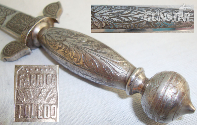 Decorated Spanish Toledo Dagger. 19830. Dagger