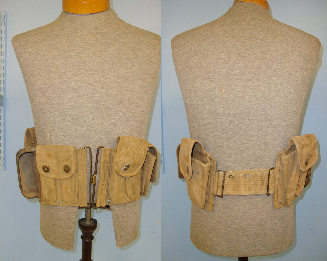  WW1 1918 U.S. Army Ammunition Pouch Carrier Belt For M1918 Browning 30-06 Calibre Automatic Rifles (BAR) By Long. MISC 923  Care & Storage