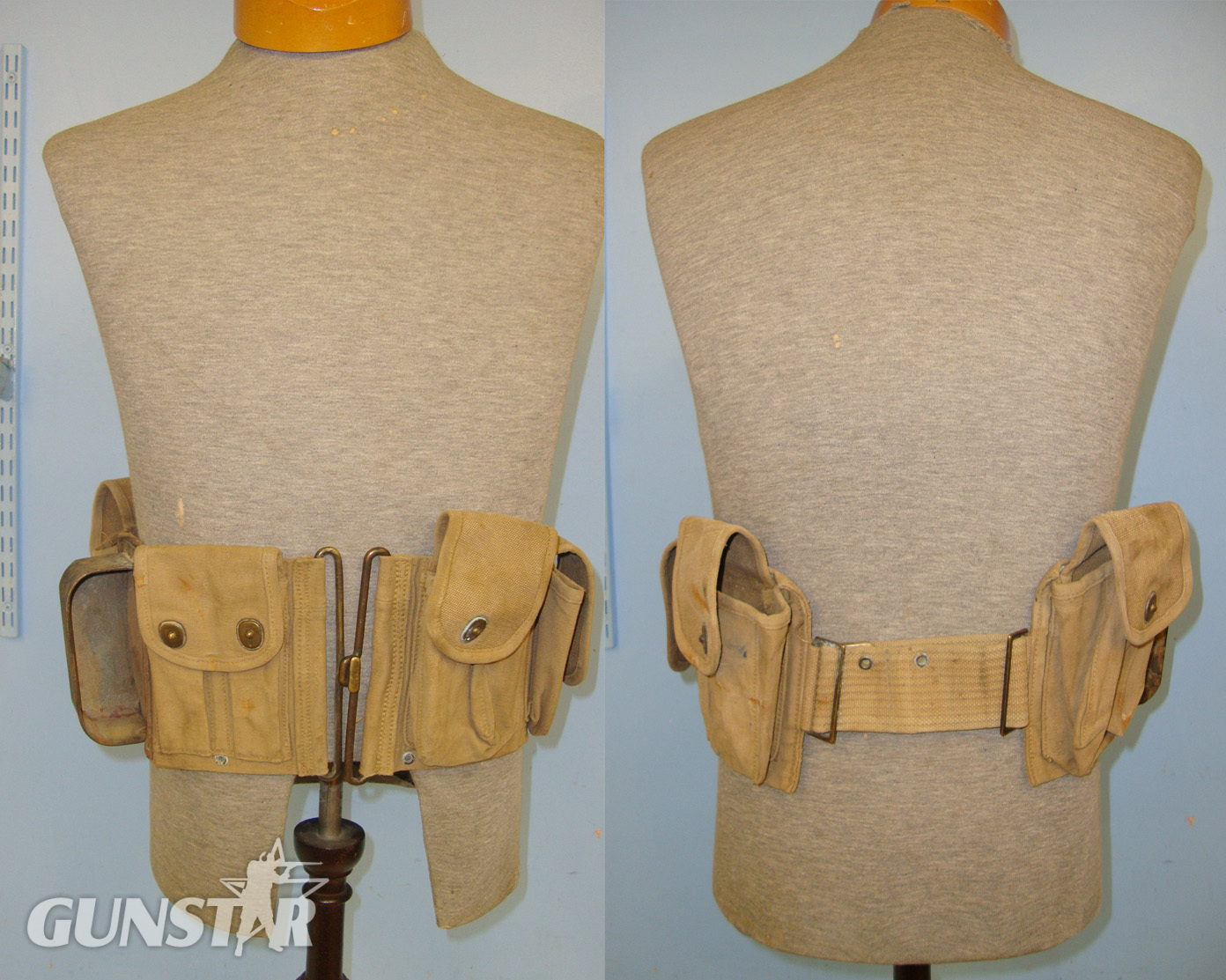  WW1 1918 U.S. Army Ammunition Pouch Carrier Belt For M1918 Browning 30-06 Calibre Automatic Rifles (BAR) By Long. MISC 923  Care & Storage